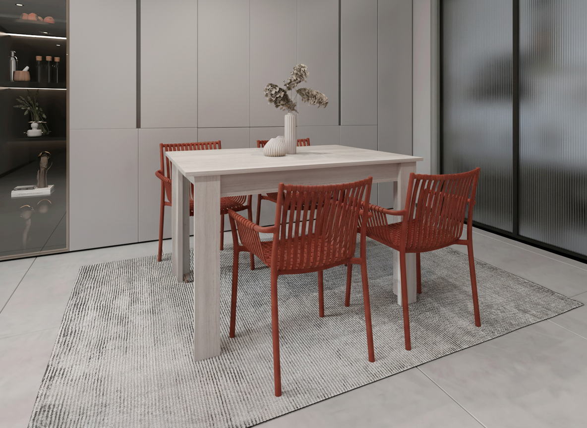Combo Gaiter,  Incluye Comedor y 4 Sillas En Color Rojo