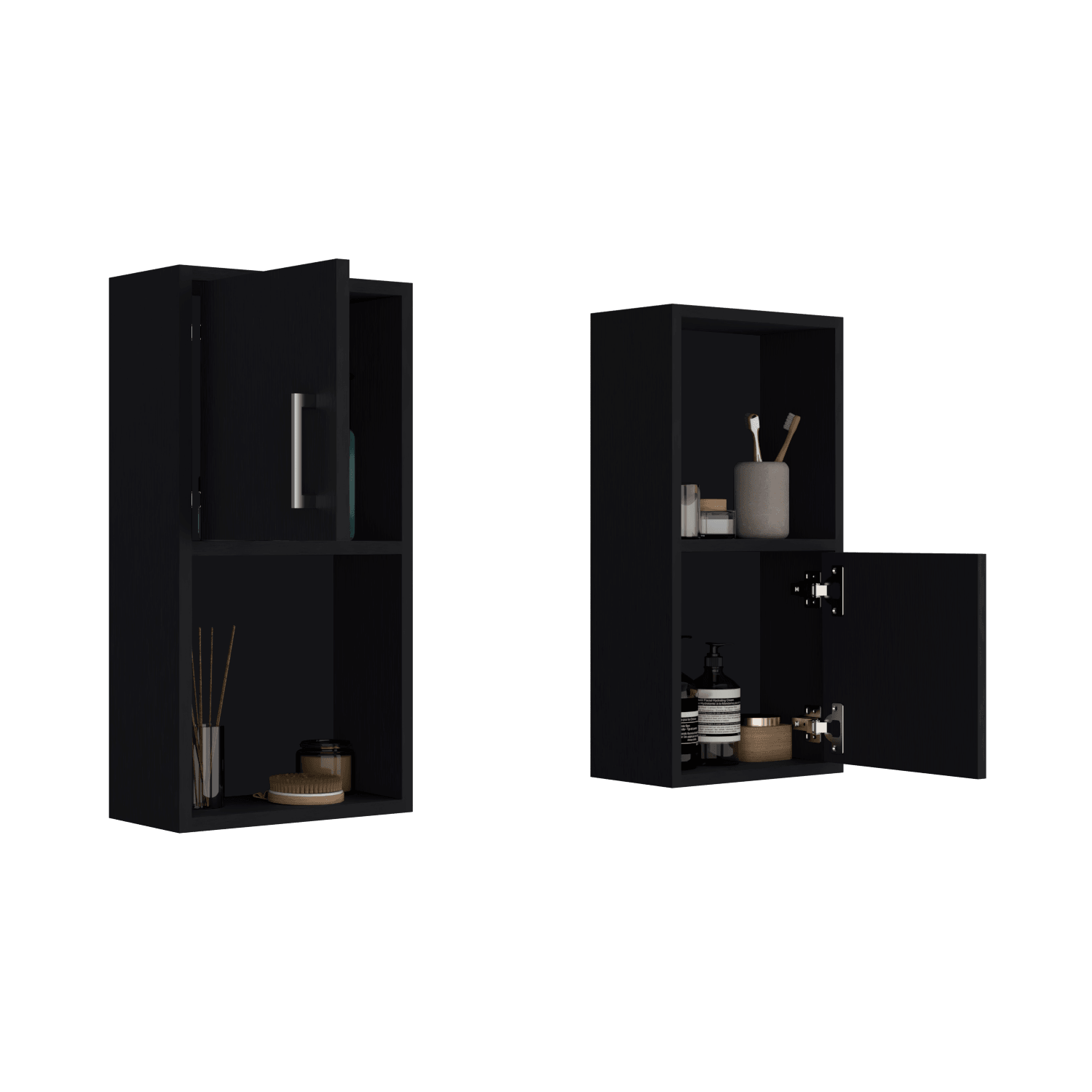 Gabinete de Baño Aqua 4, Wengue, con Puerta Abatible X2