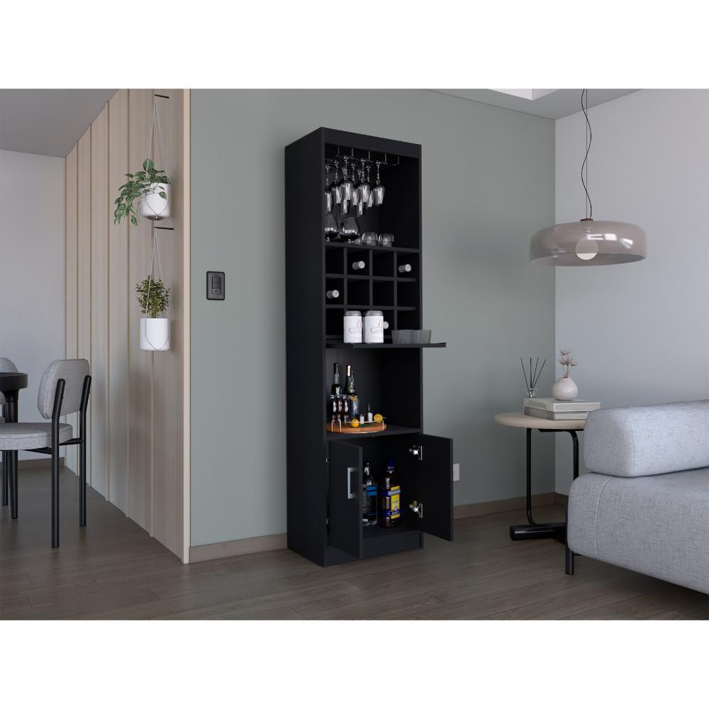 Bar Alto Kevin, Wengue, con Portacopas Incluido ZF