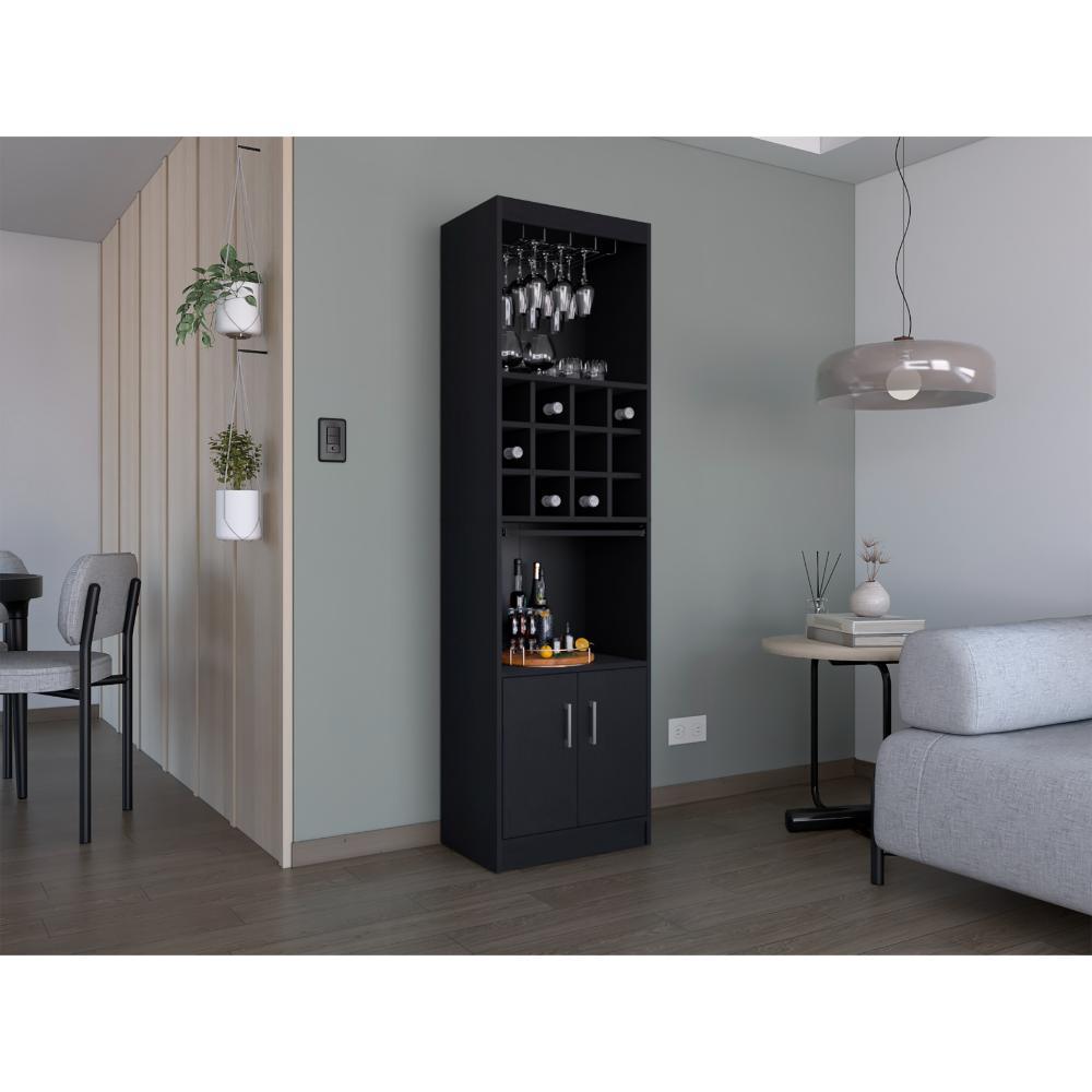 Bar Alto Kevin, Wengue, con Portacopas Incluido ZF