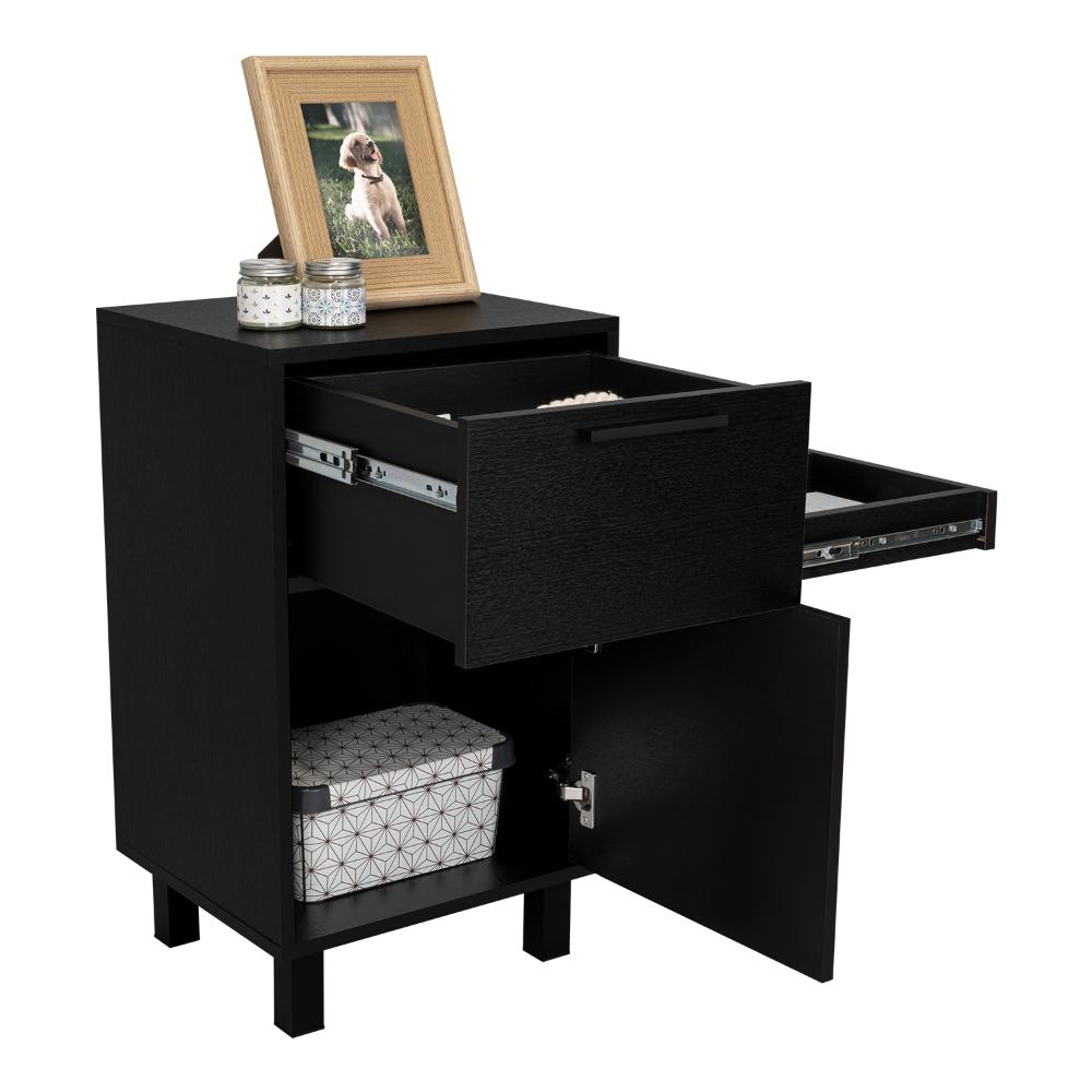 Mesa de Noche Secret, Wengue, con una puerta y cajón secreto ZF