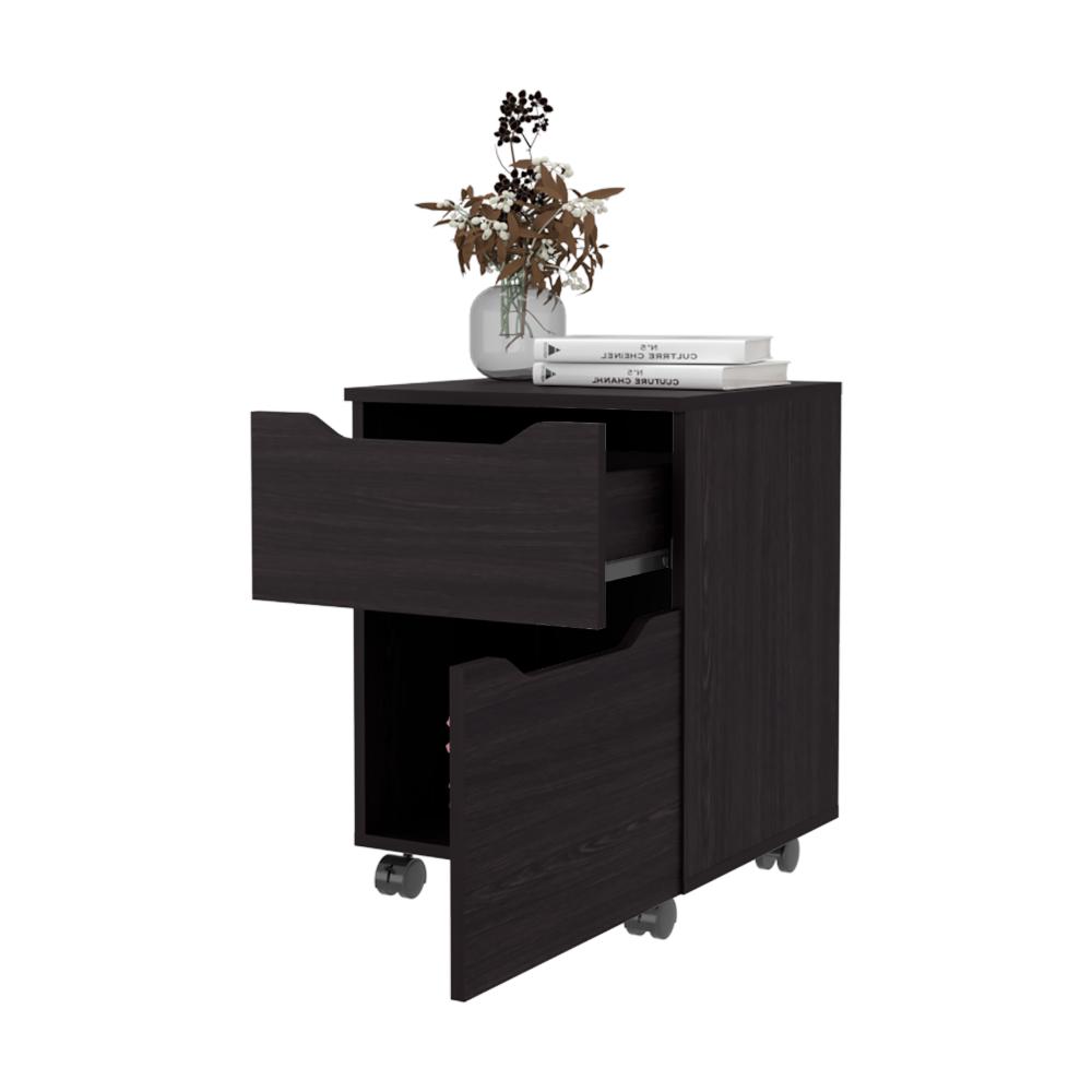 Mesa de Noche Ethan, Wengue, con espacio para colocar objetos decorativos ZF
