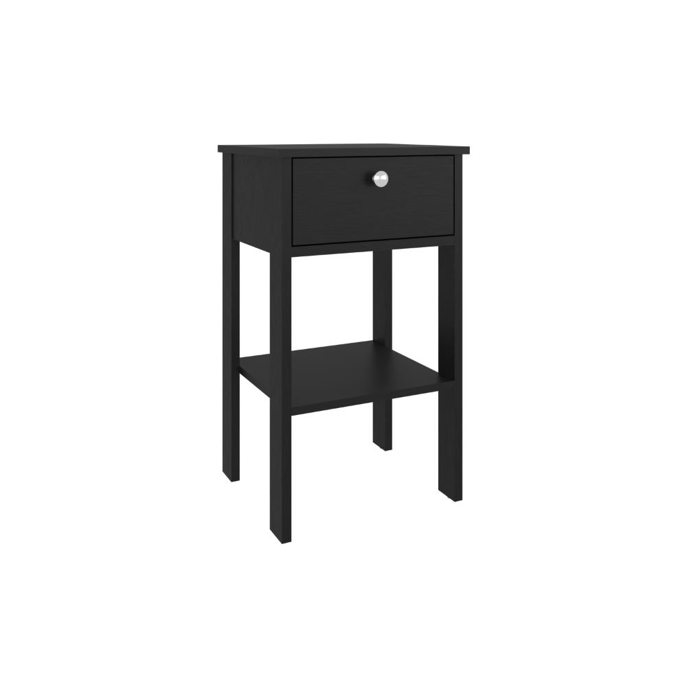 Mesa de Noche Camil II, Wengue, con un cajon y manija tipo boton ZF