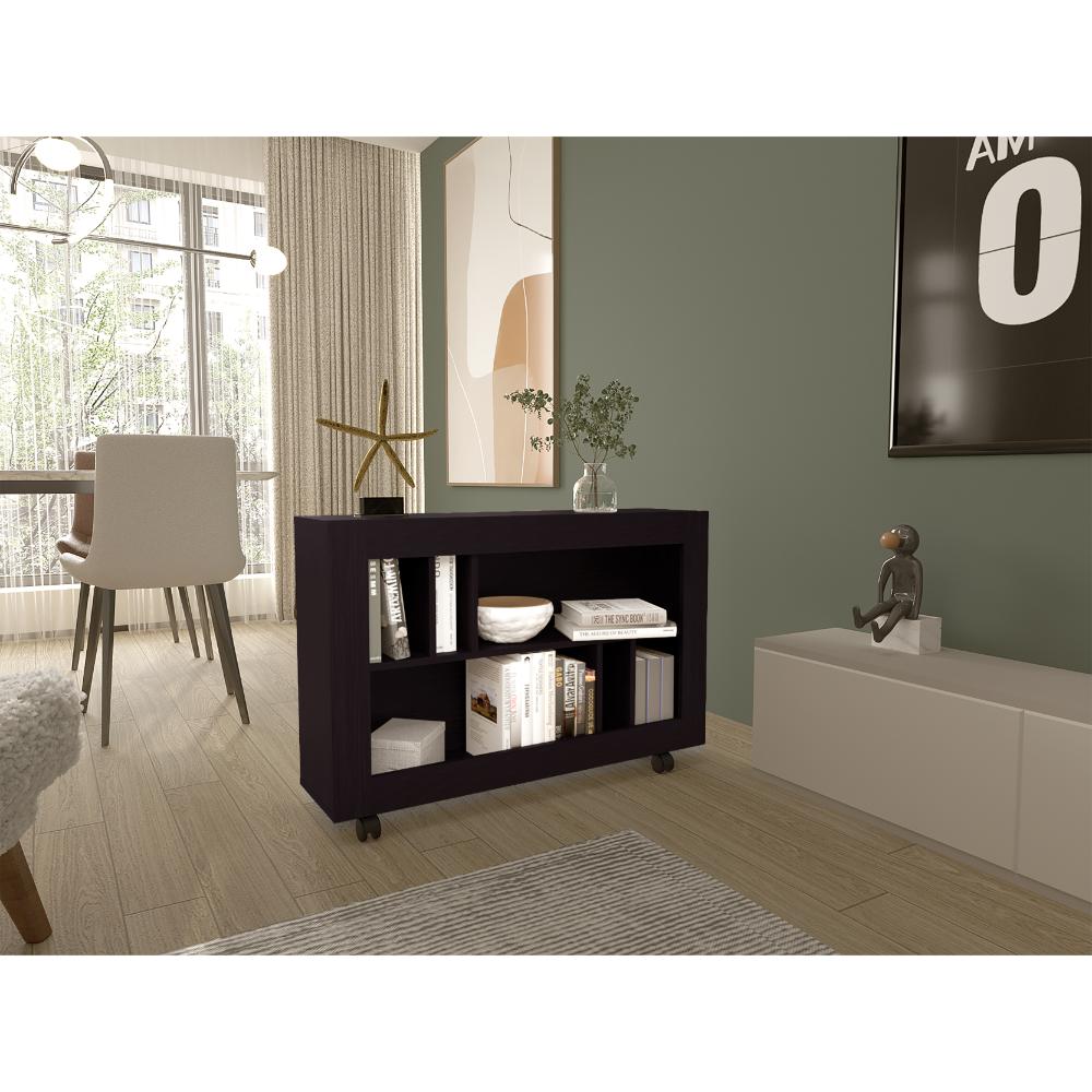 Mesa Auxiliar Joge, Wengue, con  espacio para guardar objetos como libros y decoracion ZF