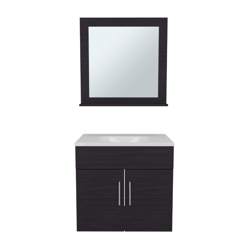 Mueble Para Lavamanos Blake, Wengue, Incluye Lavamanos Praia 60 y Espejo ZF