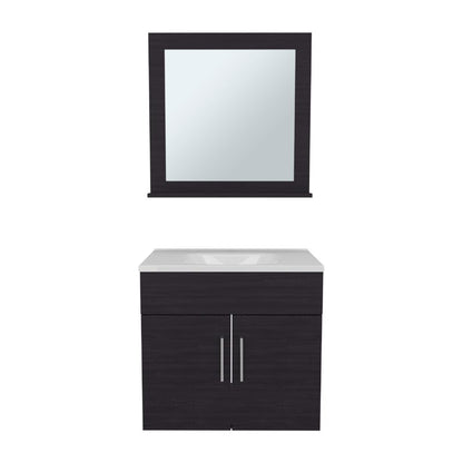 Mueble Para Lavamanos Blake, Wengue, Incluye Lavamanos Praia 60 y Espejo ZF