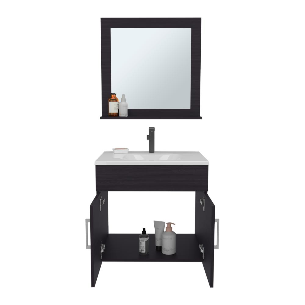 Mueble Para Lavamanos Blake, Wengue, Incluye Lavamanos Praia 60 y Espejo ZF