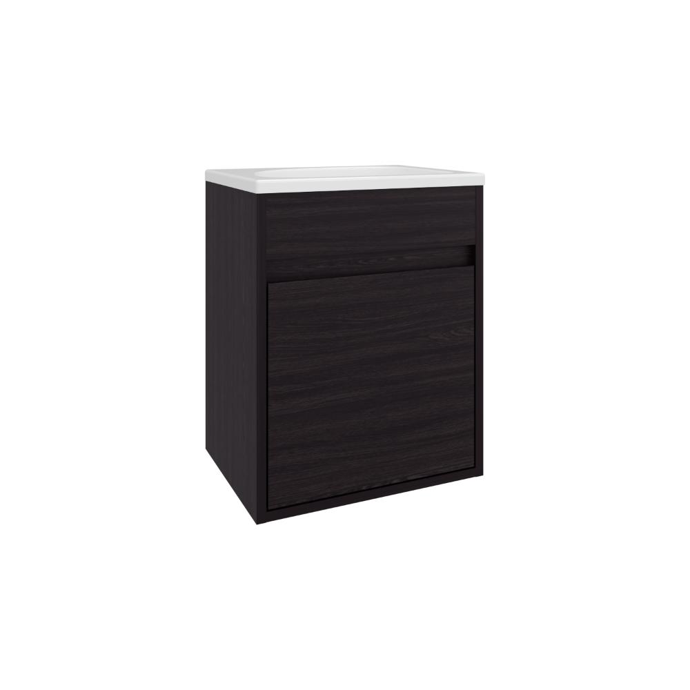 Mueble Para Lavamanos Furman, Wengue, Incluye Lavamanos Plastiglas Floresta 40 ZF