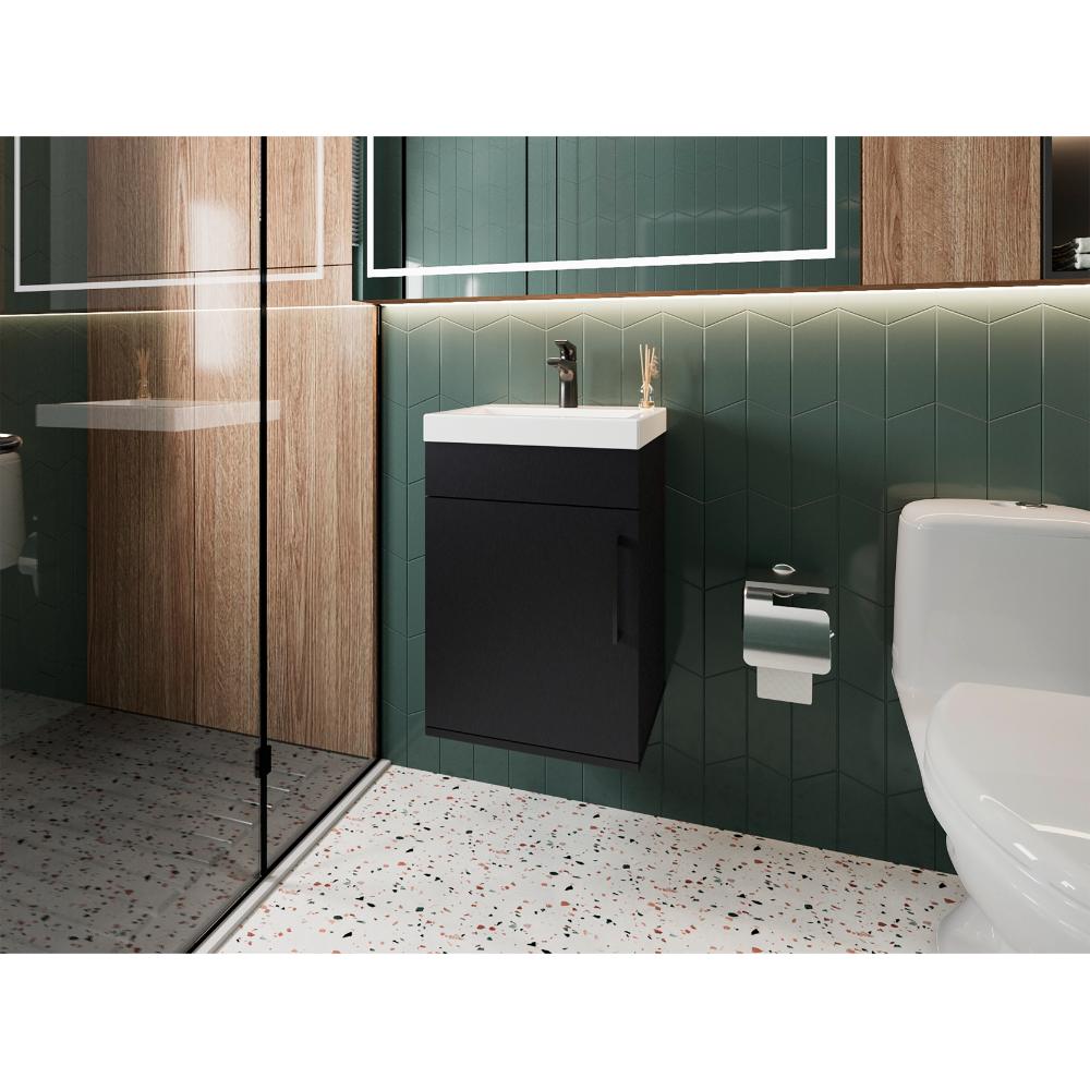 Mueble Lavamanos Flotante Oxford, Wengue, Incluye Lavamanos 40cm ZF