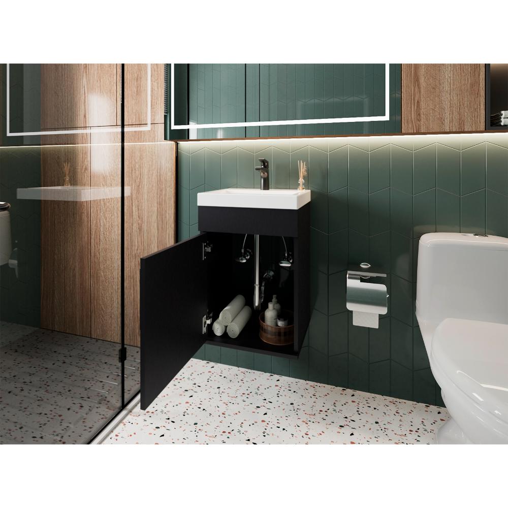 Mueble Lavamanos Flotante Oxford, Wengue, Incluye Lavamanos 40cm ZF