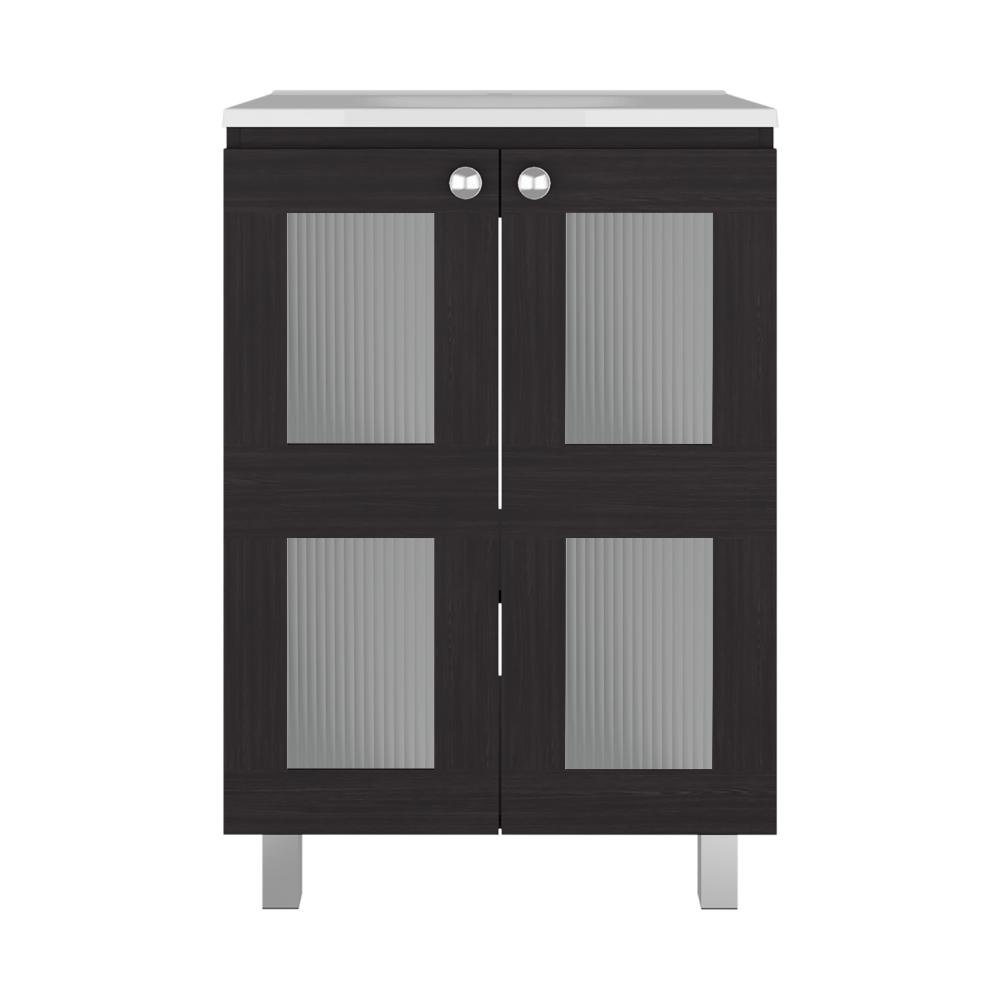 Mueble para Lavamanos Haysi, Wengue, dos puertas abatibles y entrepaño, incluye lavamanos ZF