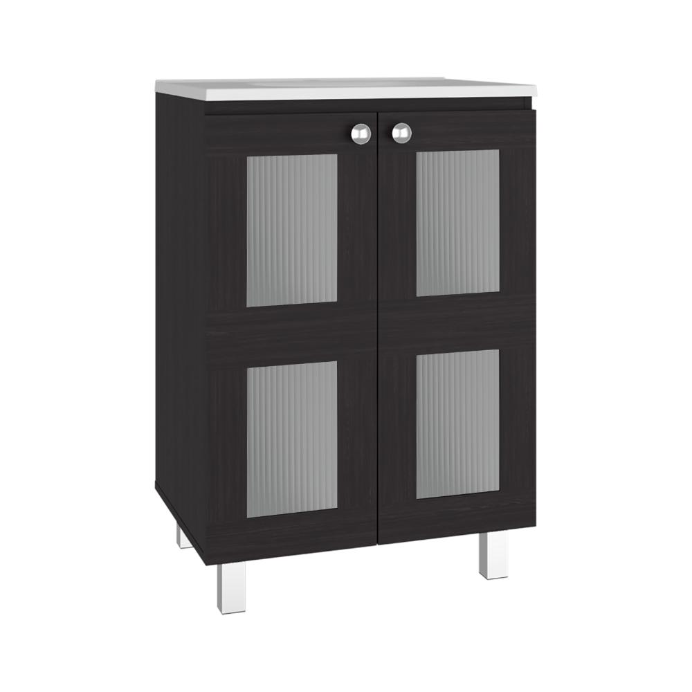 Mueble para Lavamanos Haysi, Wengue, dos puertas abatibles y entrepaño, incluye lavamanos ZF