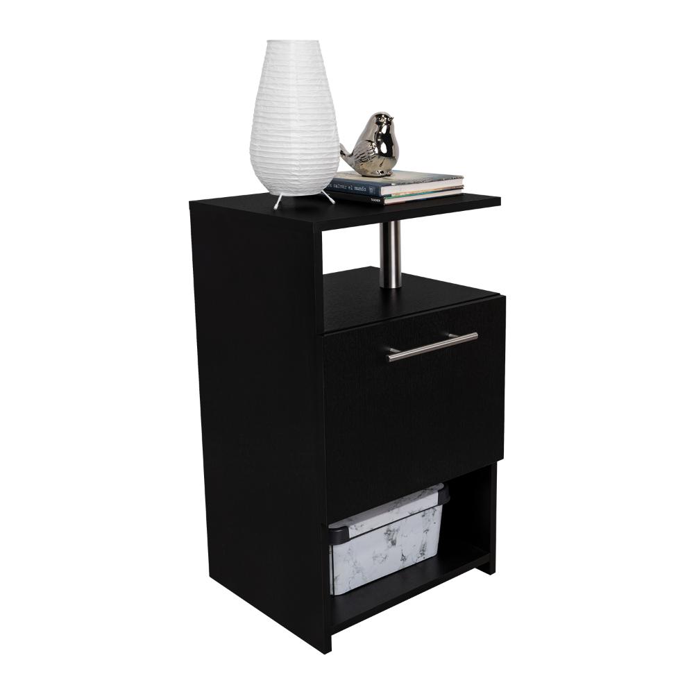 Mesa de Noche Altajena, Wengue, con Cajón para Guardar Objetos