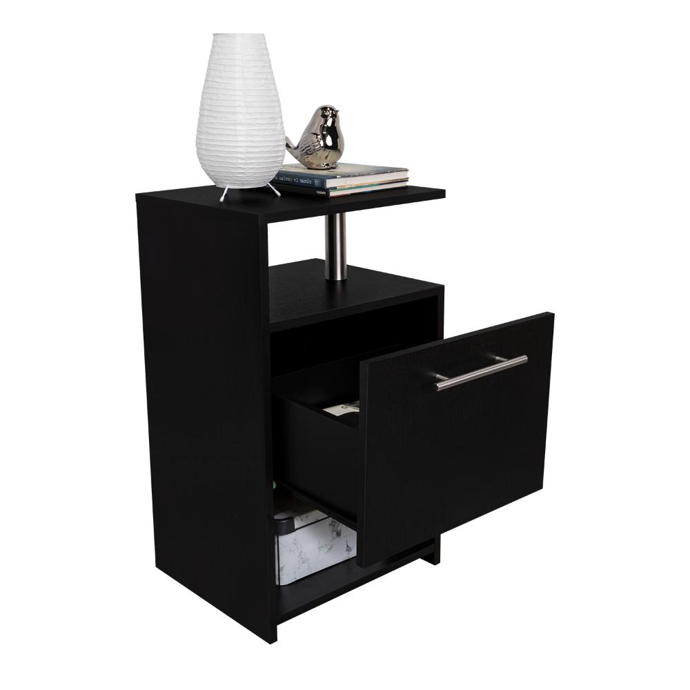 Mesa de Noche Altajena, Wengue, con Cajón para Guardar Objetos