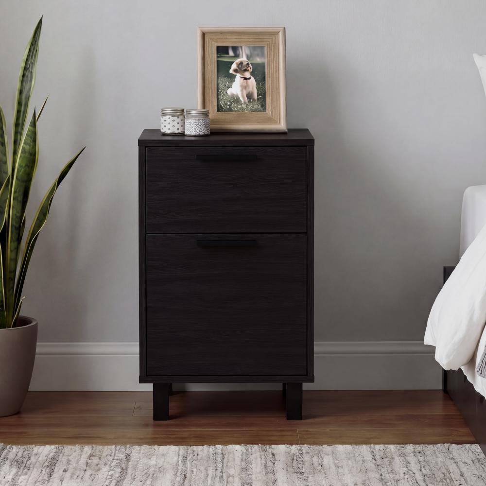 Mesa de Noche Secret, Kronos Wengue, con una puerta y cajón secreto ZF