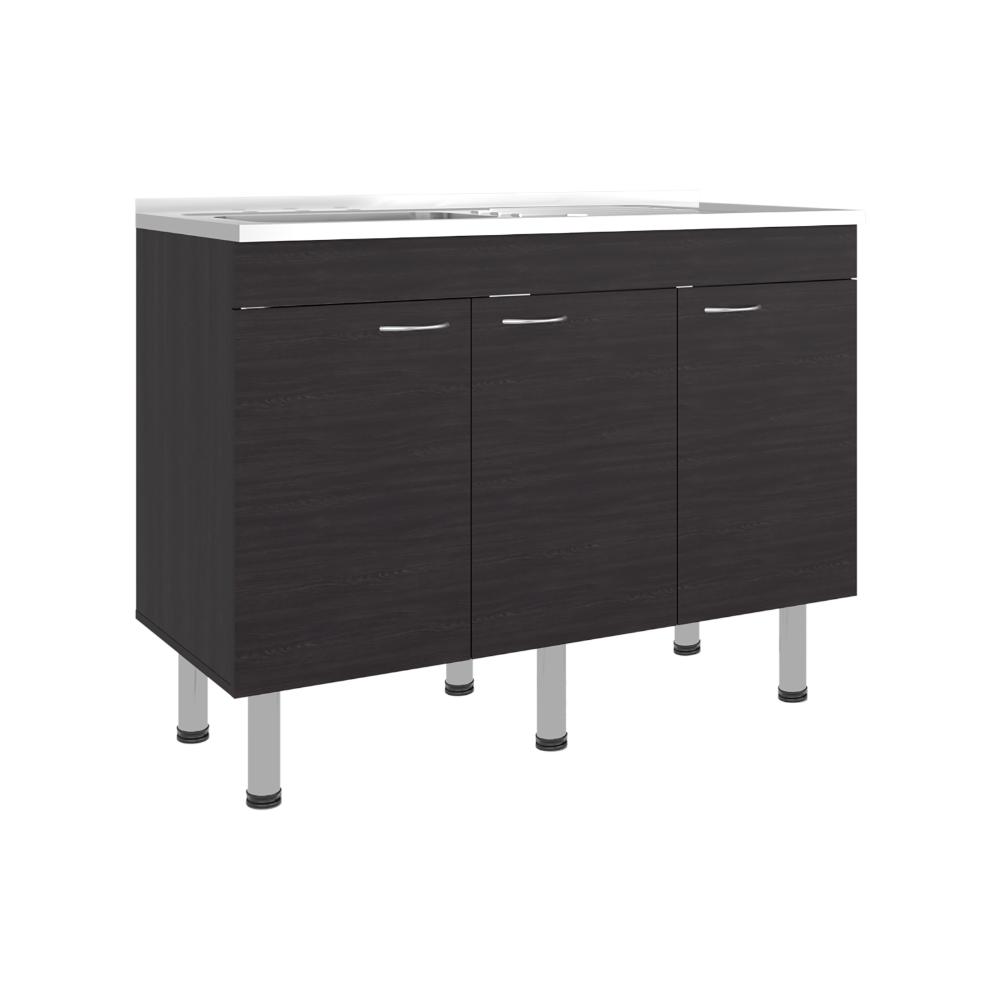 Gabinete Inferior de Cocina Oceana 120, Wengue, Incluye Mesón Izquierdo ZF