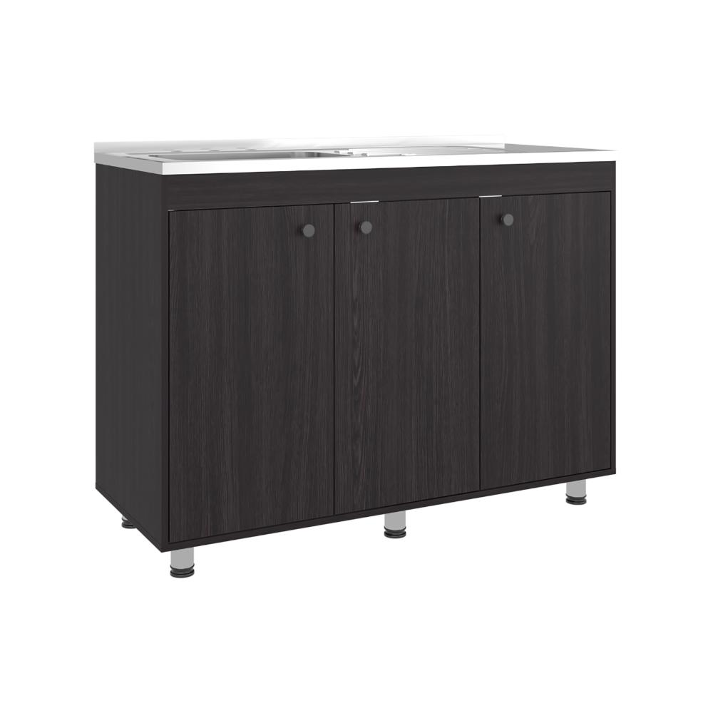 Gabinete Inferior Cantabria 120, Wengue, Ideal para Espacio Reducidos, con Mesón Izquierdo ZF