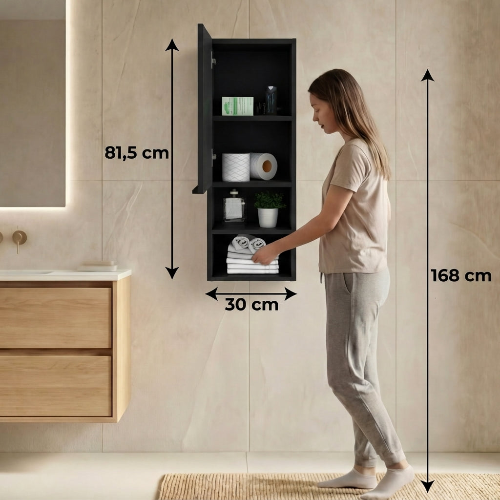 Gabinete de Baño Real, Wengue, con Tres Entrepaños