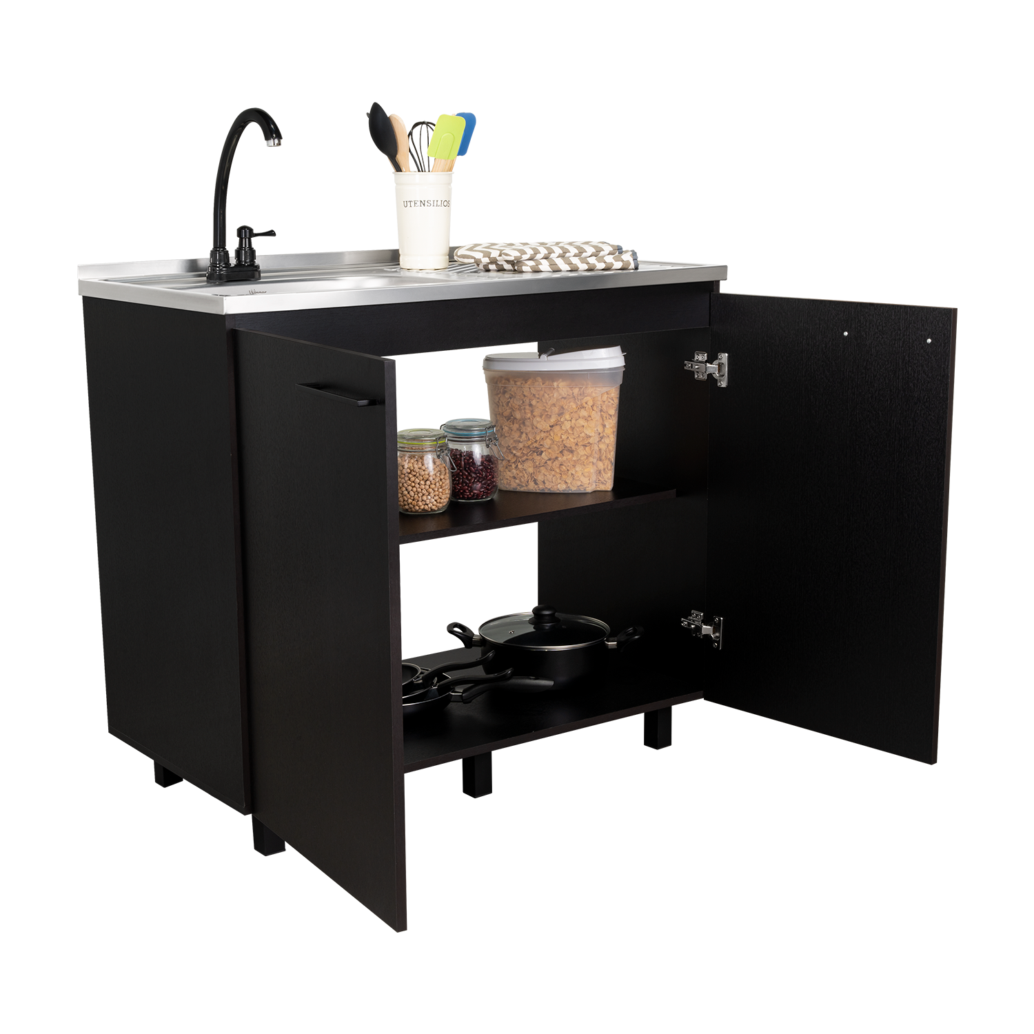 Gabinete Inferior Cantabria, Wengue, Ideal para Espacio Reducidos ZF