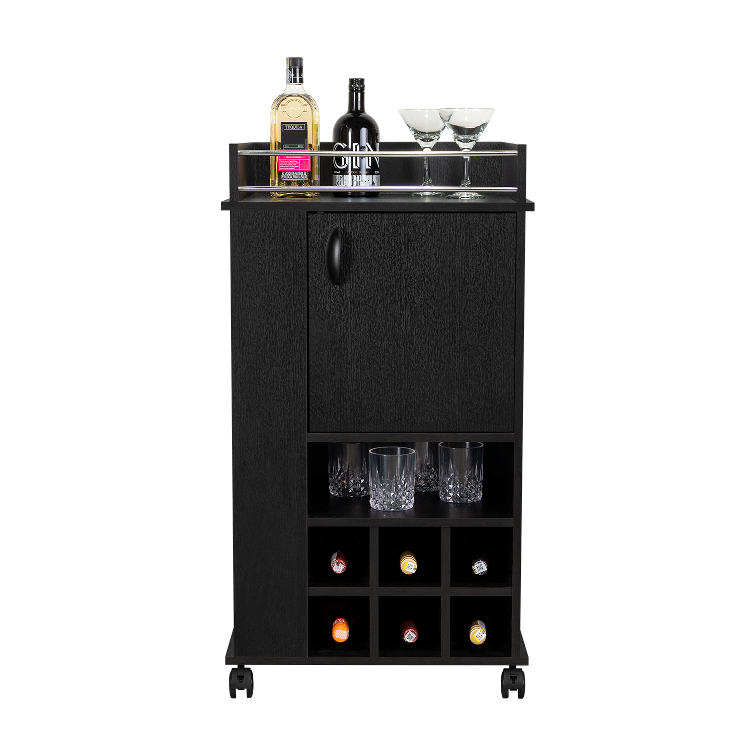 Bar Finland, Wengue, con Amplios Espacios para Ubicar Botellas ZF