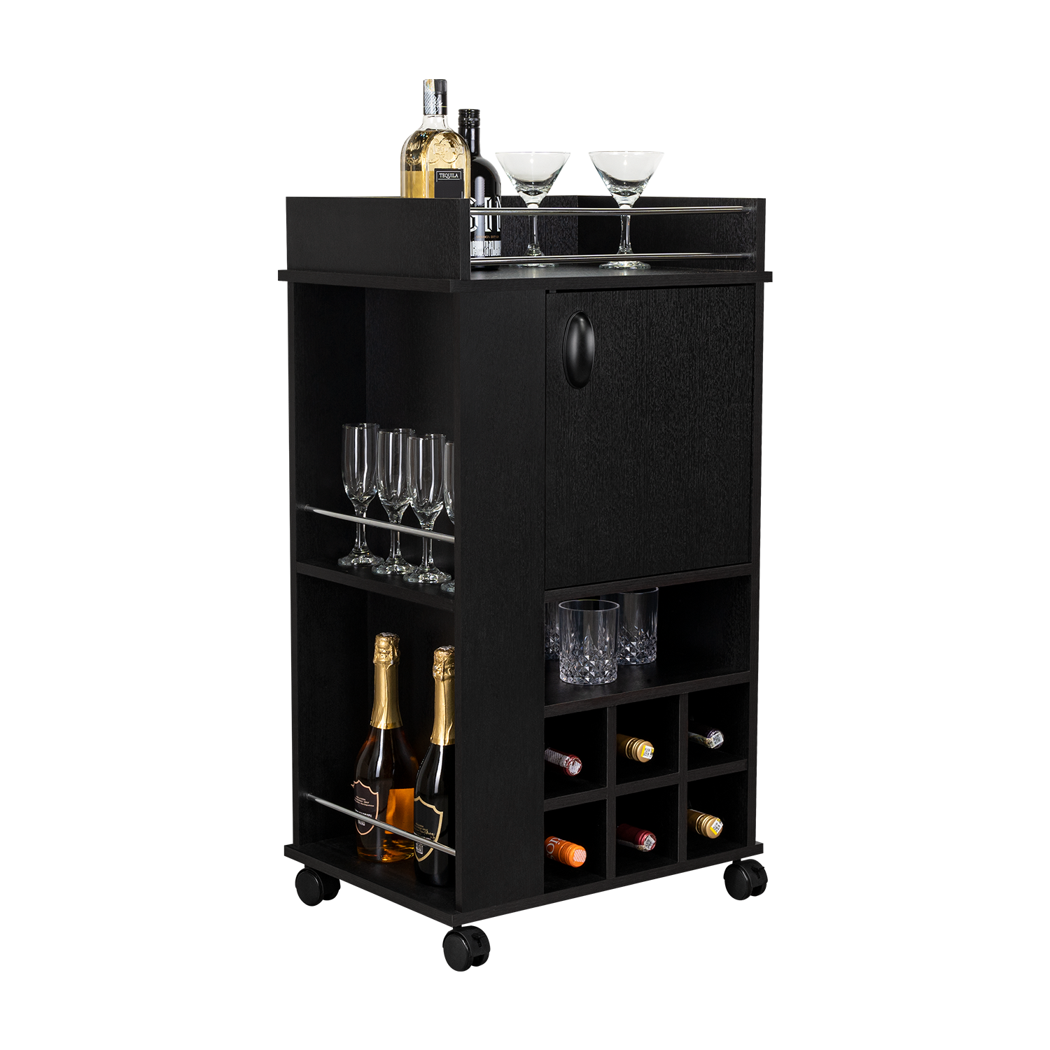 Bar Finland, Wengue, con Amplios Espacios para Ubicar Botellas ZF