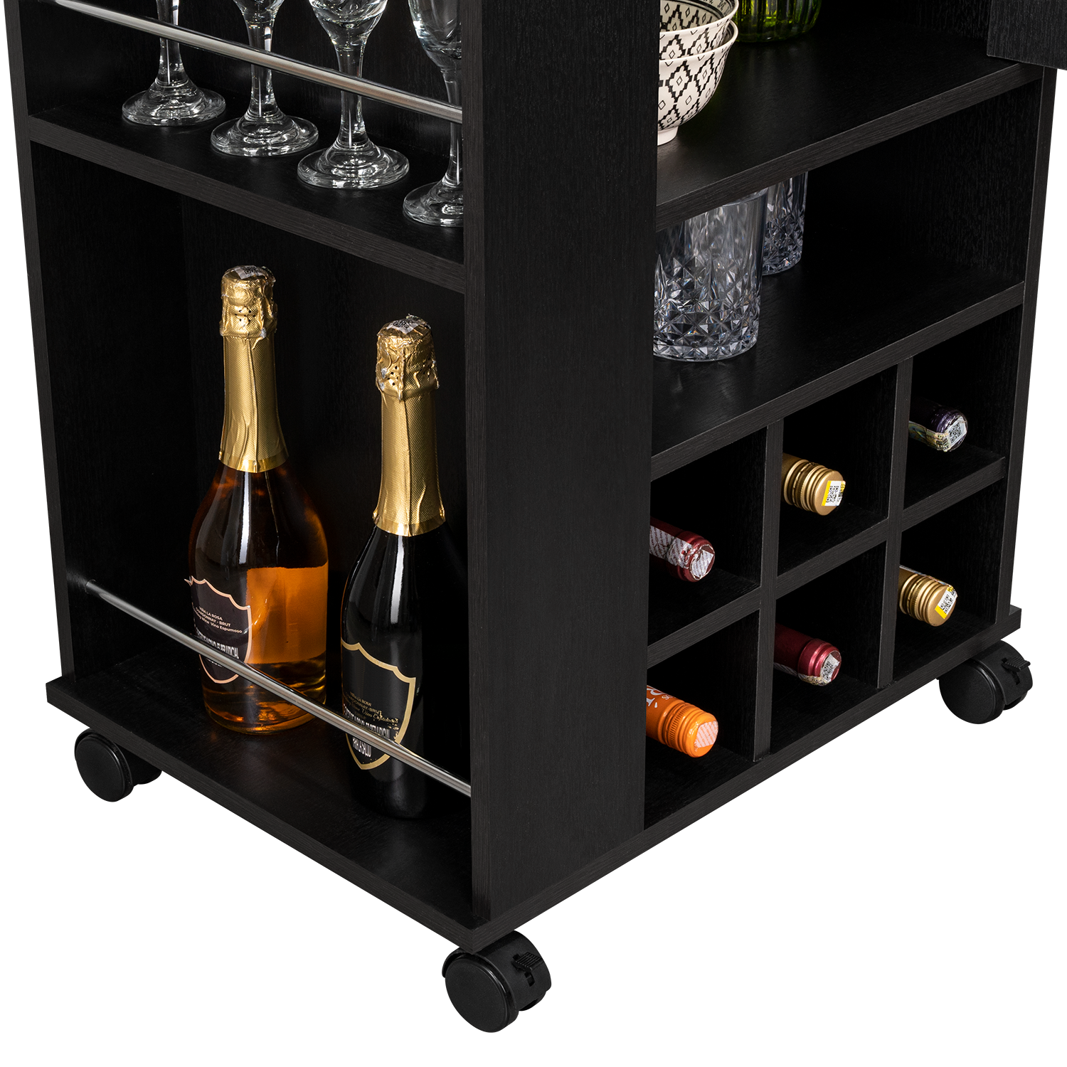 Bar Finland, Wengue, con Amplios Espacios para Ubicar Botellas ZF