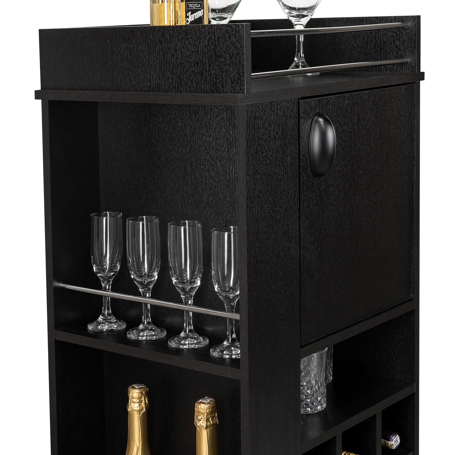 Bar Finland, Wengue, con Amplios Espacios para Ubicar Botellas ZF