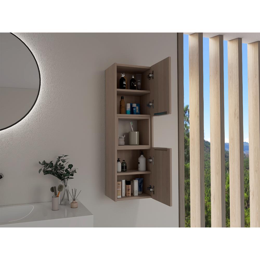 Gabinete de Baño Kairoz, Bardolino, Con dos puertas abatibles y cinco entrepaños ZF
