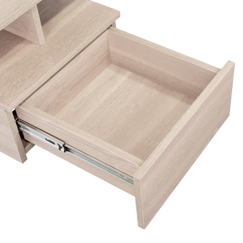 Mesa de Noche Flotante Nube, Bardolino, con un Cajón y División de dos Entrepaños X2