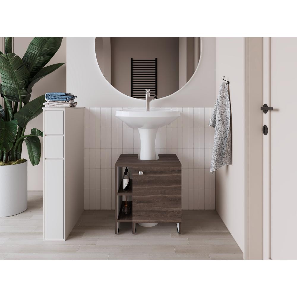 Mueble para Lavamanos Omahi, Milan y Blanco Duqueza, con Variedad de Entrepaños