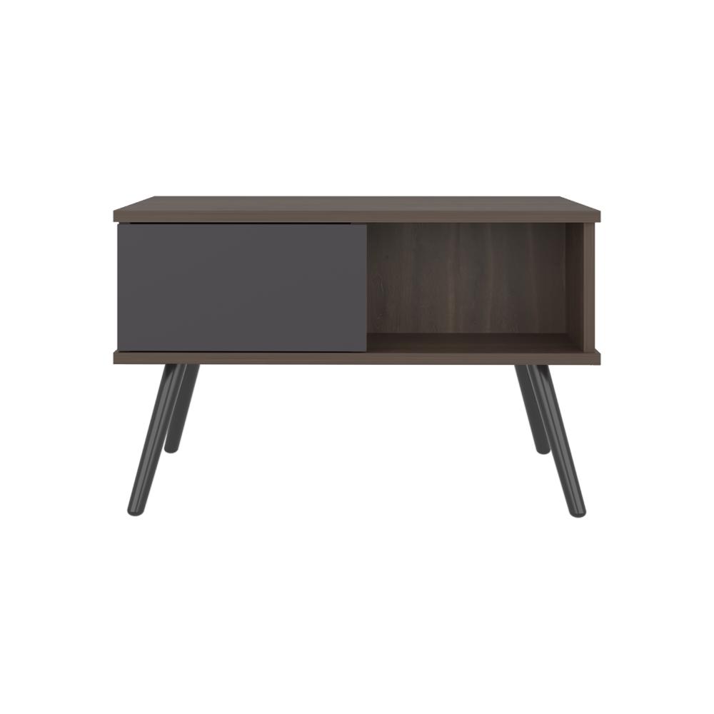 Mesa de Centro Toronto, Milan y Plata Oscuro, con espacio para colocar objetos decorativos