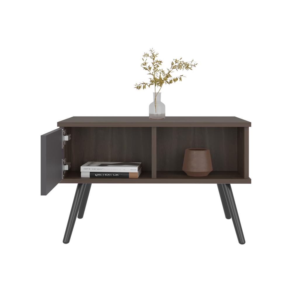 Mesa de Centro Toronto, Milan y Plata Oscuro, con espacio para colocar objetos decorativos
