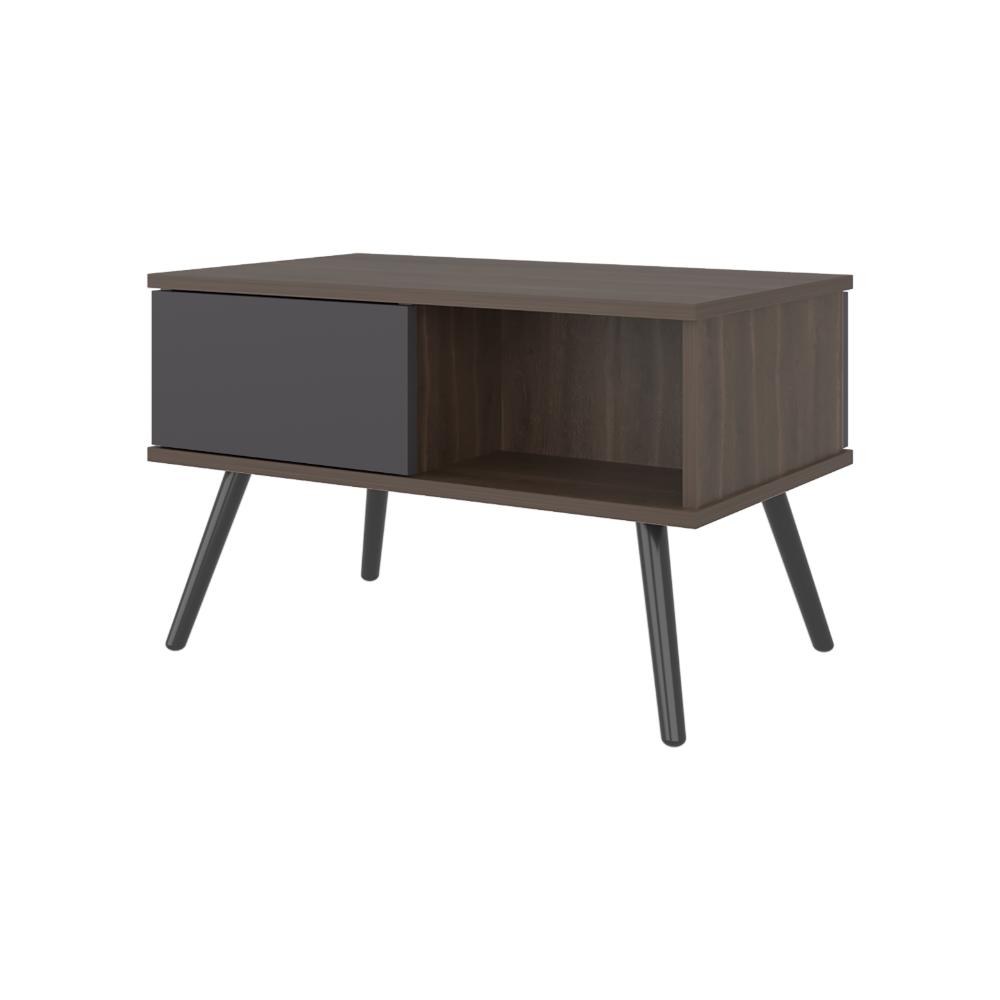Mesa de Centro Toronto, Milan y Plata Oscuro, con espacio para colocar objetos decorativos