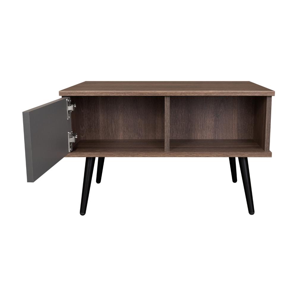 Mesa de Centro Toronto, Milan y Plata Oscuro, con espacio para colocar objetos decorativos