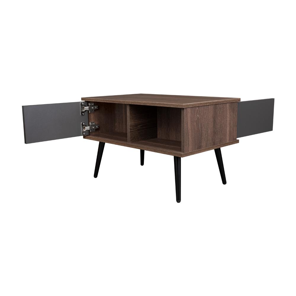 Mesa de Centro Toronto, Milan y Plata Oscuro, con espacio para colocar objetos decorativos