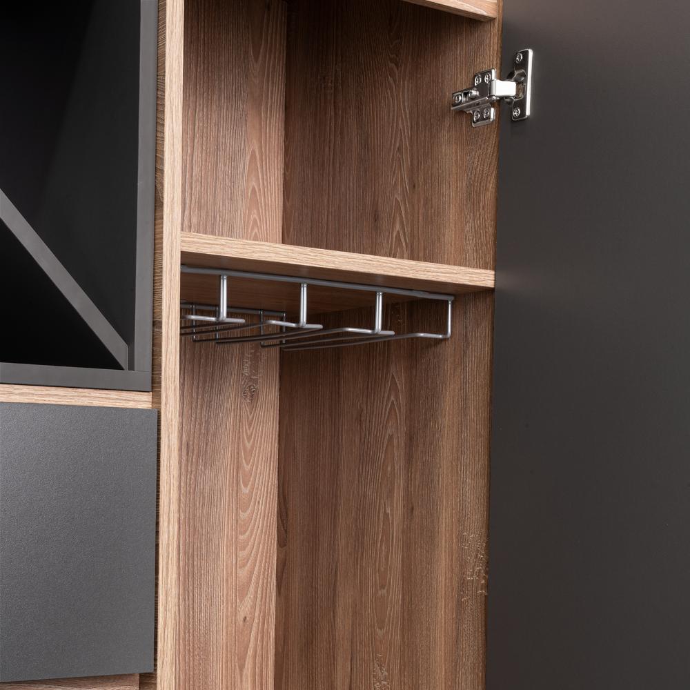 Bar Nashira, Miel y Plata Oscuro, con Dos Cajones con Riel Extensión y Una Puerta