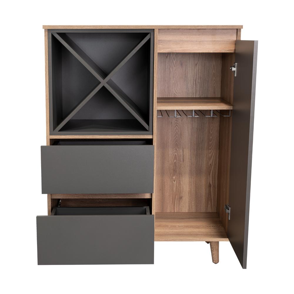 Bar Nashira, Miel y Plata Oscuro, con Dos Cajones con Riel Extensión y Una Puerta