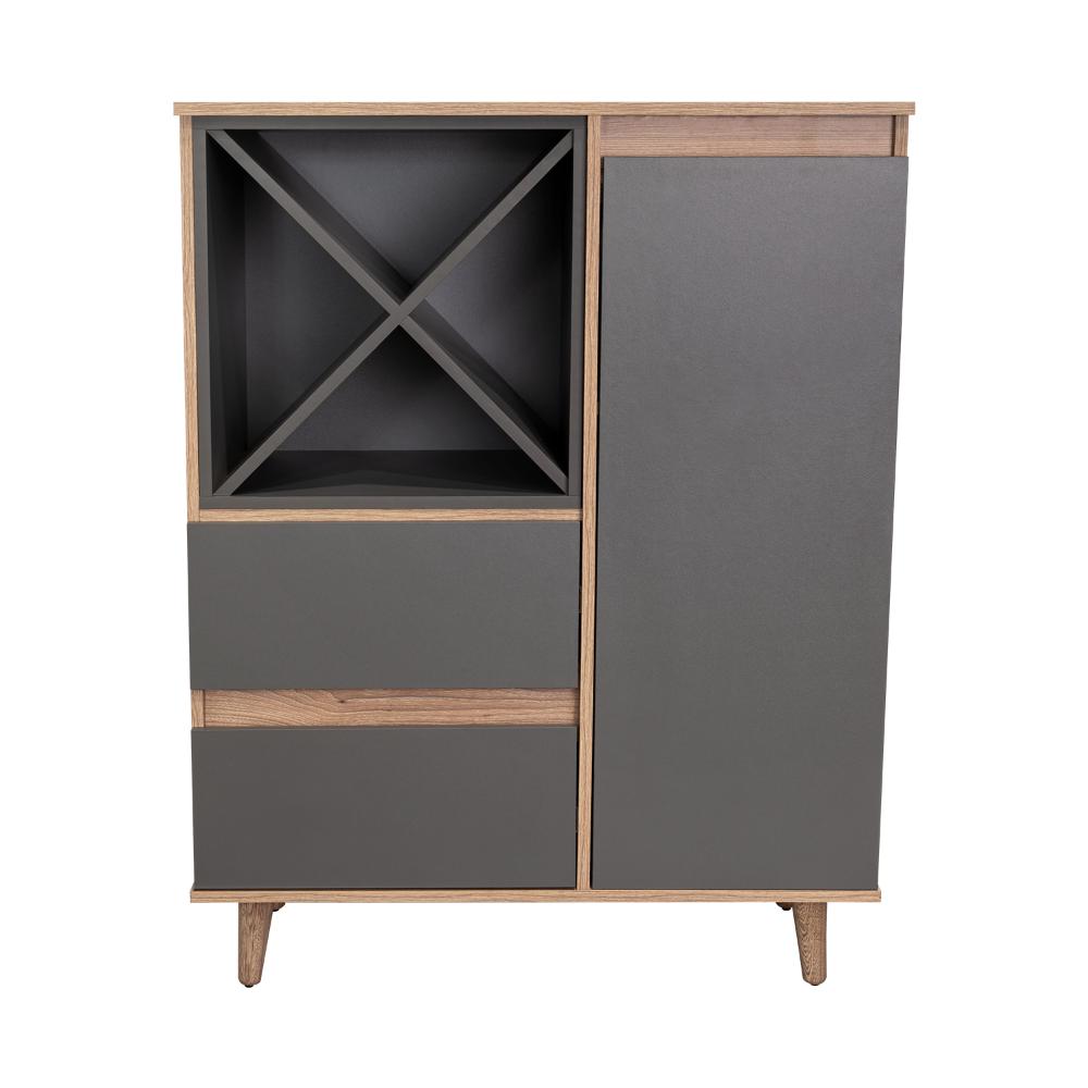 Bar Nashira, Miel y Plata Oscuro, con Dos Cajones con Riel Extensión y Una Puerta