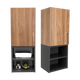 Gabinete de Baño Oporto, Miel y Plata Oscuro, con Espacio para Guardar Objetos de Aseo Personal X2