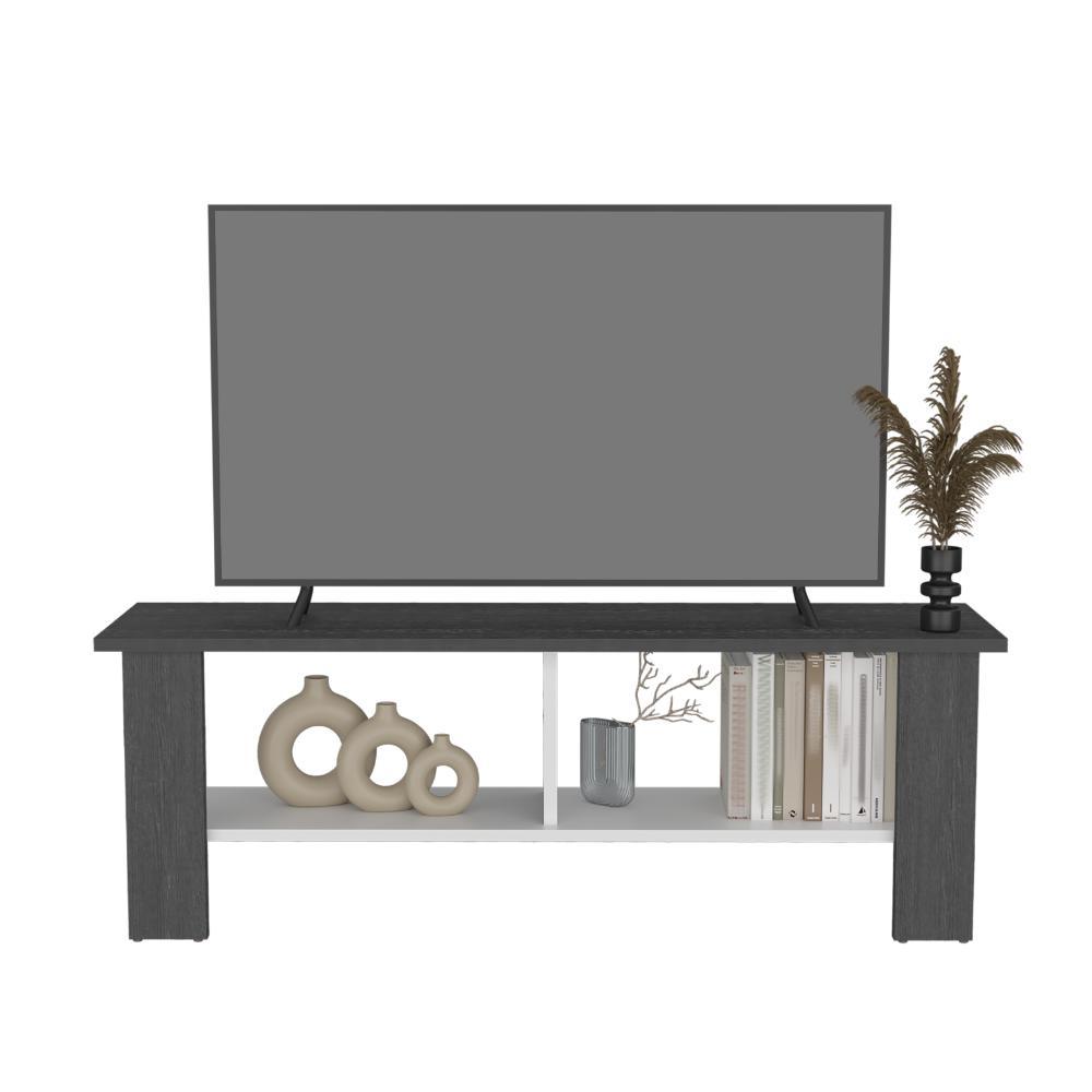 Mesa Para Tv Navi, Wengue y Blanco, Para Televisor Hasta 55 Pulgadas