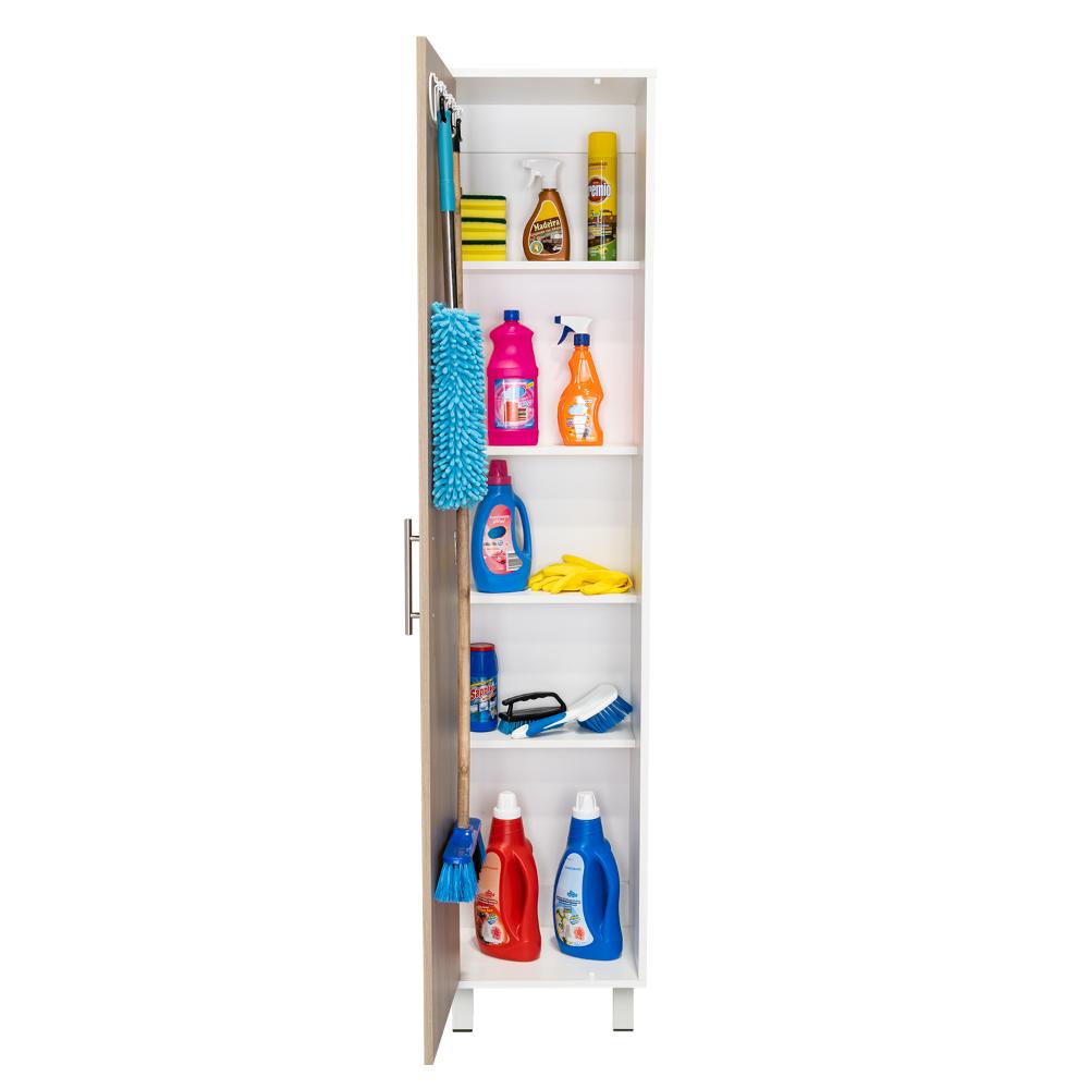 Mueble de Aseo Jalisco, Blanco, con Cuatro Entrepaños y Amplio Espacio de Almacenamiento