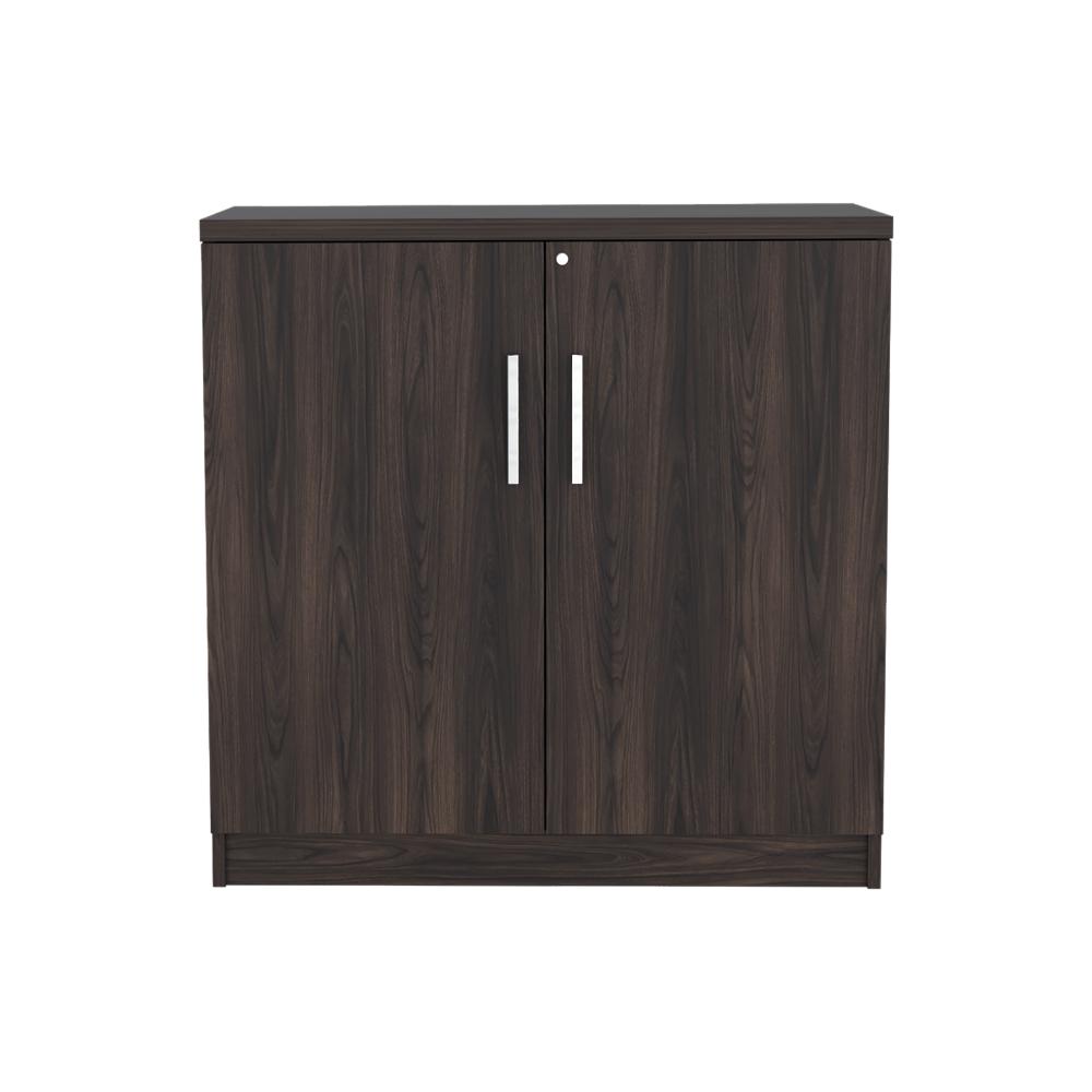Mesa Auxiliar Malibu, Nogal Europeo y Wengue, con dos puertas y cerradura ZF