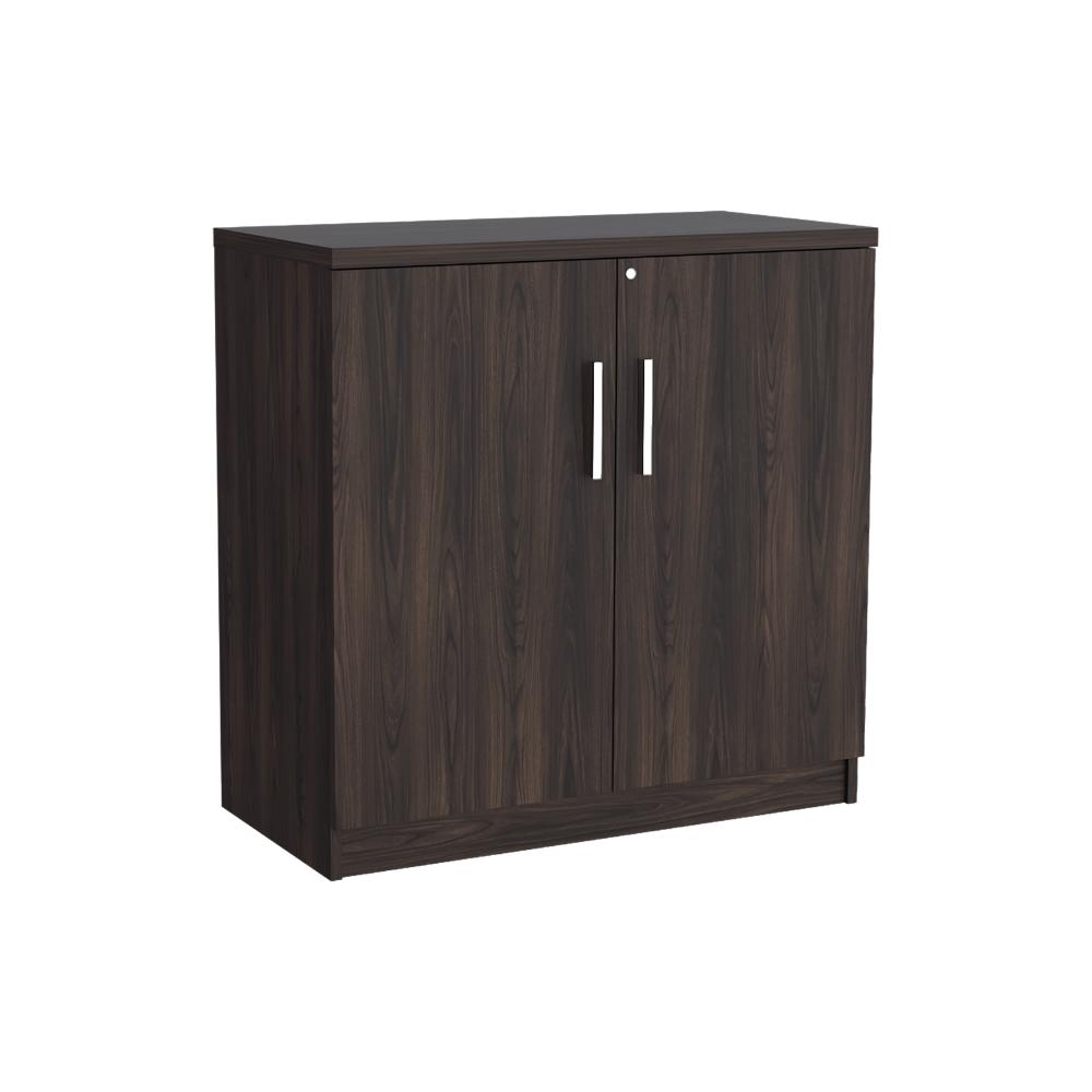 Mesa Auxiliar Malibu, Nogal Europeo y Wengue, con dos puertas y cerradura ZF