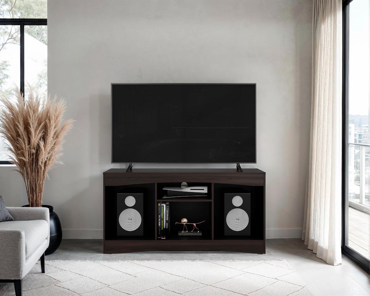 Mesa Para Tv Fiorenzi, Nogal y Wengue, con espacio para TV de 55"