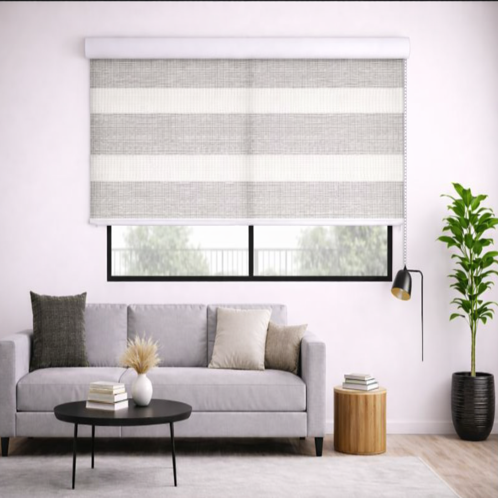 Persiana Enrollable Sheer Elegance Sheer Screen Gris/blanco 160X140