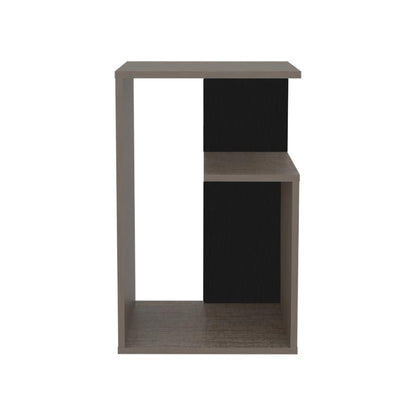 Mesa Auxiliar Evert, Olmo y Wengue, con diseño moderno y espacio para ubicar objetos
