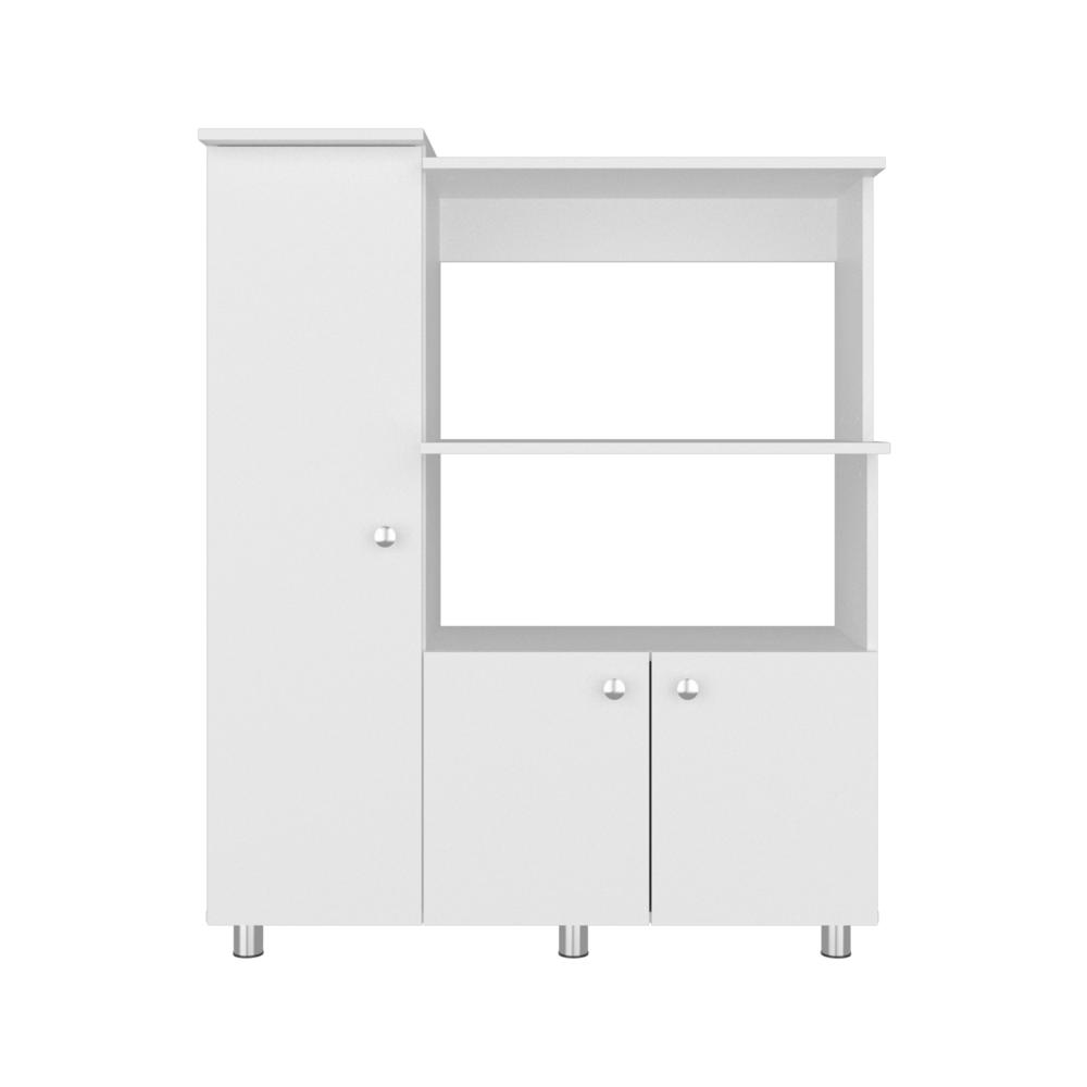 Módulo Microondas Lilo, Blanco, Con 2 entrepaños  y 3 puertas para guardar implementos ZF