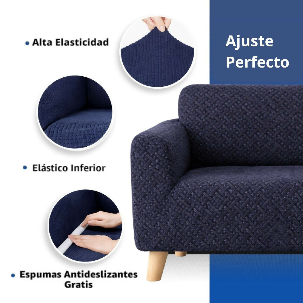 Protector de sofá 3 puestos elasticoazul