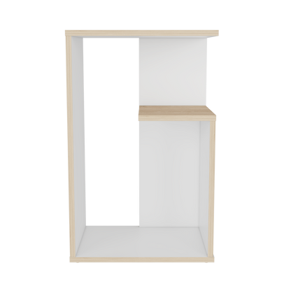 Mesa Auxiliar Evert, Beige y Blanco, con diseño moderno y espacio para ubicar objetos