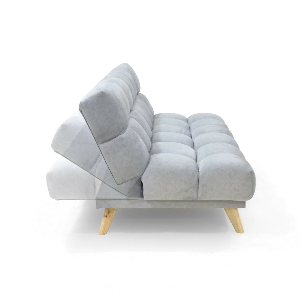 Sala Con Sofa Cama Nubo Plata + Poltrona Sibu Salmon Y Mesa de Centro Nova